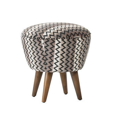 Grijze gestoffeerde poef