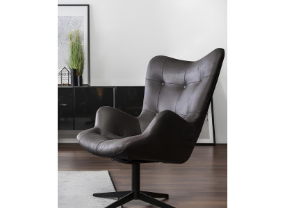 Zwarte L-vormige bank met slaapfunctie