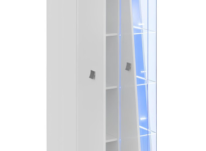 Moderne witte TV-eenheid met vitrinekast, 4-delige set, nieuw