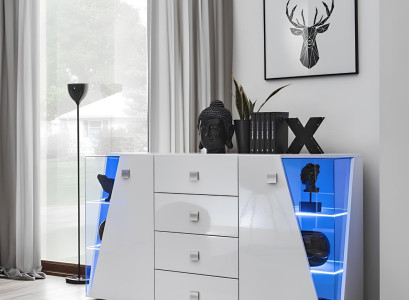 Elegante witte kast voor moderne en luxe interieurs