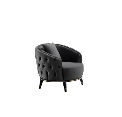 Ronde Chesterfield stoel grijs voor de woonkamer