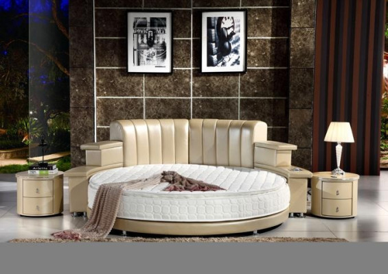 Moderne ronde bed met LED-verlichting