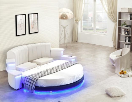 Moderne ronde bed met LED-verlichting
