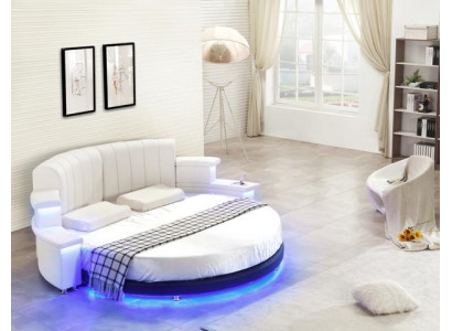 Moderne ronde bed met LED-verlichting