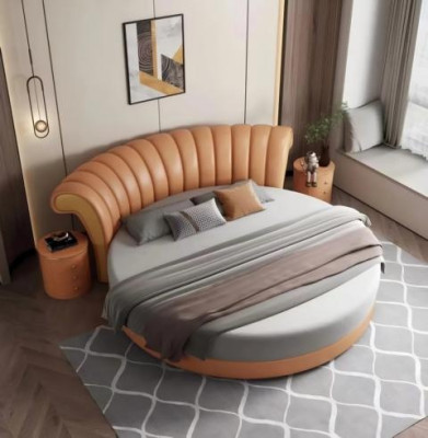 Modern beige bed design voor de slaapkamer