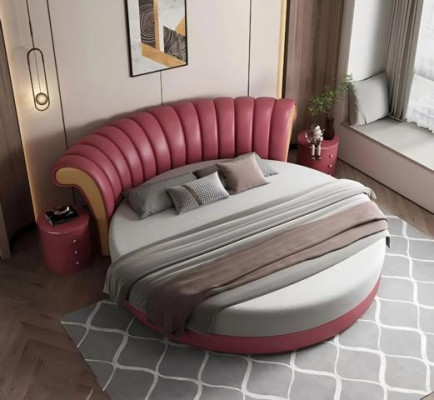 Modern beige bed design voor de slaapkamer