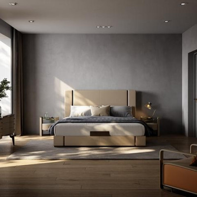 Moderne luxe bed in beige