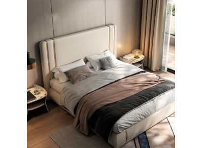 Beige bed met modern en luxe ontwerp