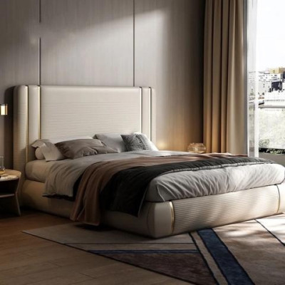 Beige bed met modern en luxe ontwerp
