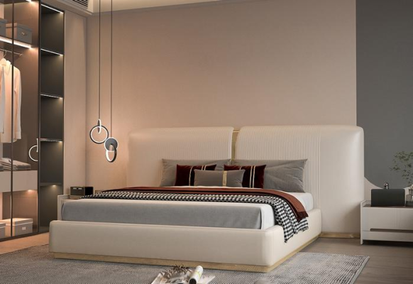 Elegante bed met achterstuk