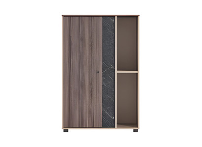 Moderne tafellamp beige-bruin met hout- en steeneffect, open, ruimtebesparend