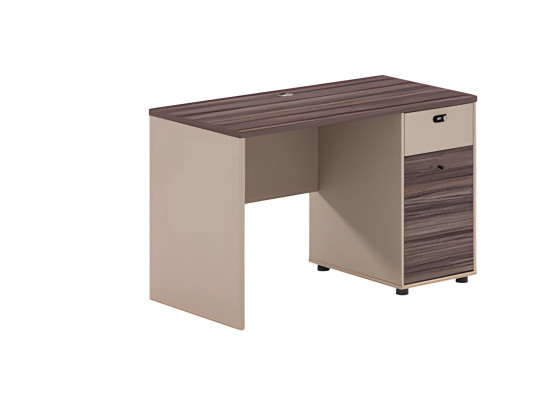 Cieta bruin-beige bureau tafel met houten effect, lades en slot