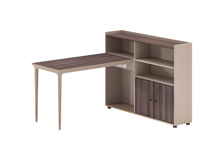 Moderne beige bureau met veel opbergruimte