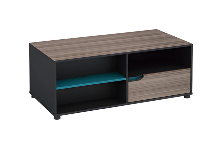 Moderne bruine en zwarte houten salontafel met lade