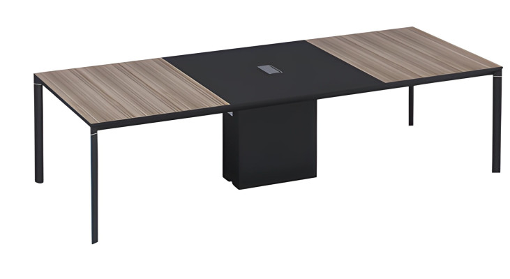 Conferentietafel Stort in zwart brons met kabelverbinding