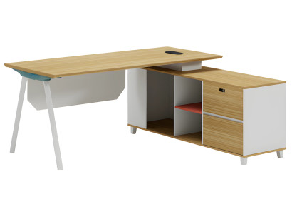 Moderne witte houten opbergtafel