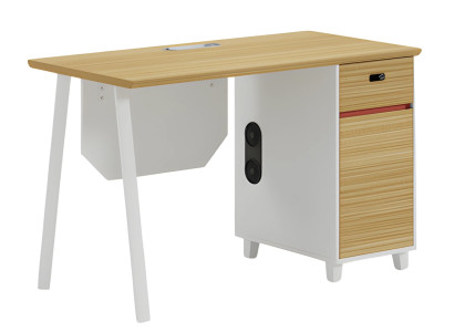 Tafel met opslag en witte poten Modern ontwerp voor kantoor