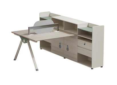 Moderne beige tafel met opbergruimte en rugleuning voor kantoor en thuis