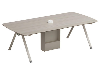 Moderne beige koffie tafel met opslag en ingebouwde lade