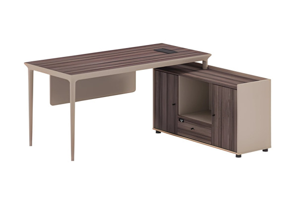Moderne bruine houten vierkante tafel met opbergruimte