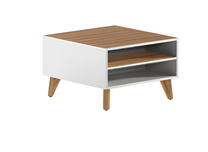 Moderne Scandinavische salontafel in wit en bruin