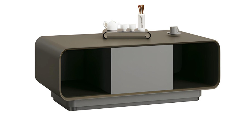 Moderne zwarte en grijze koffietafel met opslag