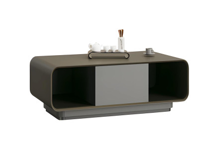 Moderne zwarte en grijze koffietafel met opslag