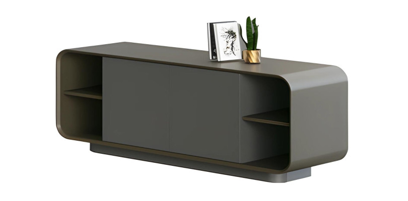 Moderne zwarte kast met minimale opslag