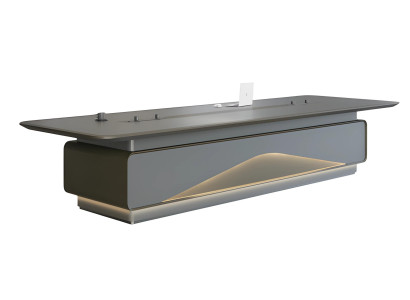 LED verlicht conferentietafel met technische aansluitingen