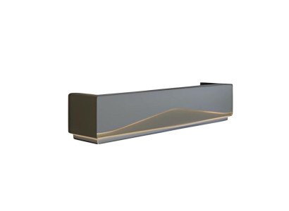 Moderne zwart-grijze receptietafel met LED-verlichting, luxe minimalistisch ontwerp