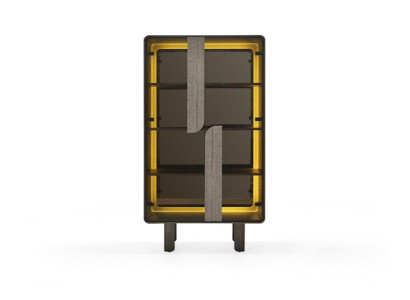 Moderne elegante beige vitrinekast