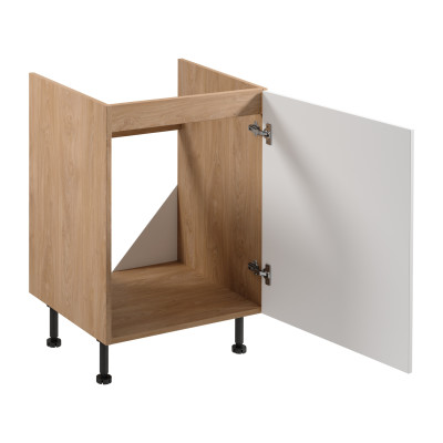 Mobiele keukenwasbak in beige en wit