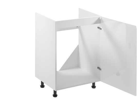 Mobiele kast onder de gootsteen, witte keukenkast