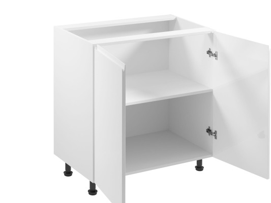 Mobiele keuken met glanzende dubbele deuren