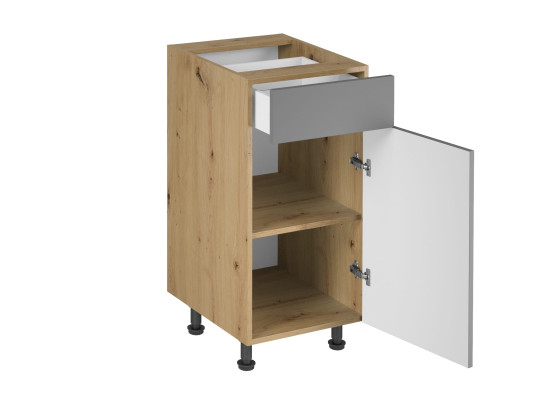 Mobiele keukentafel met lade en planken