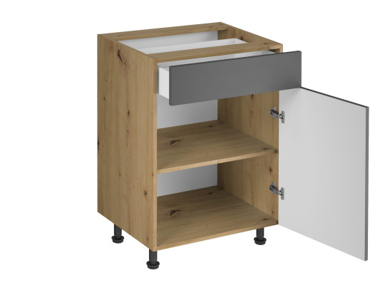 Mobiele keukentafel met lade en 2 planken