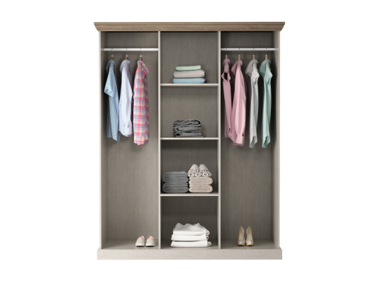 Multifunctionele textiele kast met spiegel en 2 haken