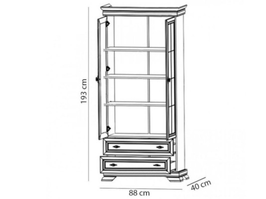Vitrína Vanha met lades