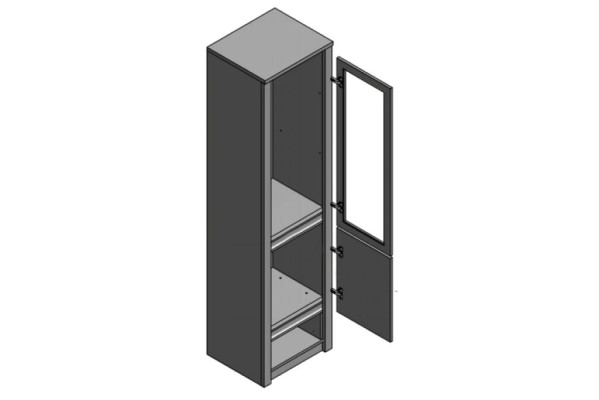 Elegante moderne grijze vitrinekast