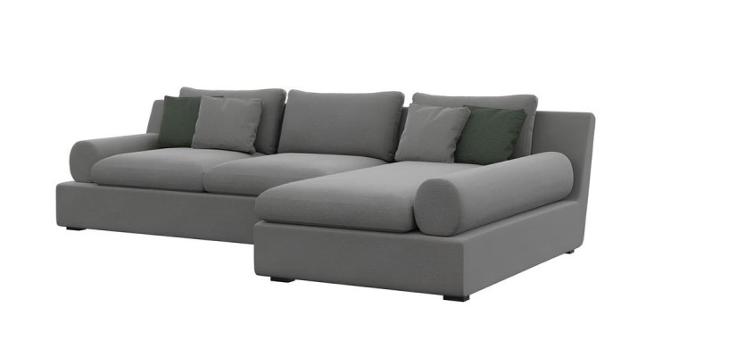 Esthetische hoekbank met vorm en zachtheid in het materiaal