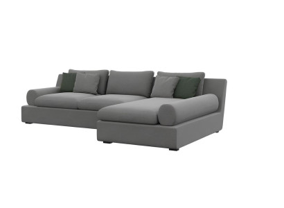 Esthetische hoekbank met vorm en zachtheid in het materiaal