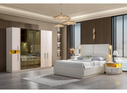 Koko slaapkamermeubelset bed, kast, nachtkastje 4 st.