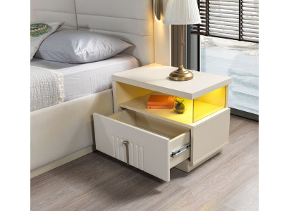 Moderne nachttafel met verlichting