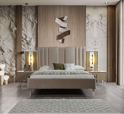 Elegante 3-delige meubelset met bed en nachtkastjes