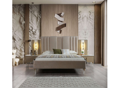 Elegante 3-delige meubelset met bed en nachtkastjes