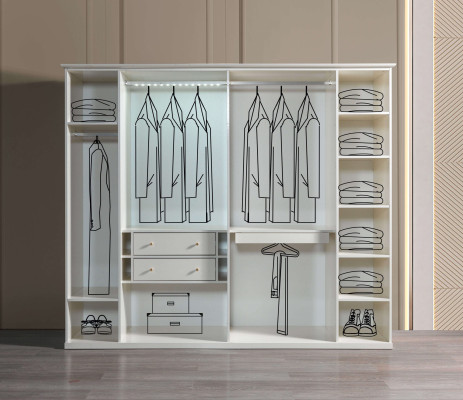 Moderne en luxe glazen kast, 234 cm