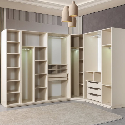 Moderne hoekkast met groot patroon