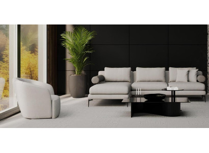 Hoekbank met stoel, waar comfort aanwezig is