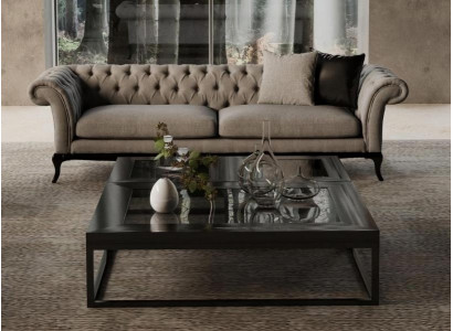 Moderne driezits bank, ontwerp schoonheid, comfort