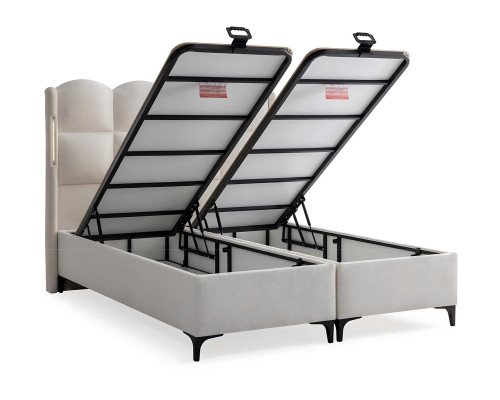 Elegante witte bed met moderne matras